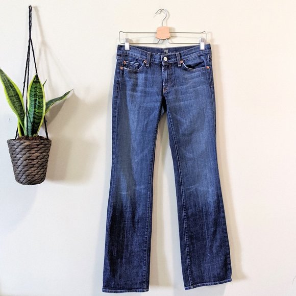 7 For All Mankind Denim - 7 For All Mankind Low Rise Dark Wash Bootcut Jean